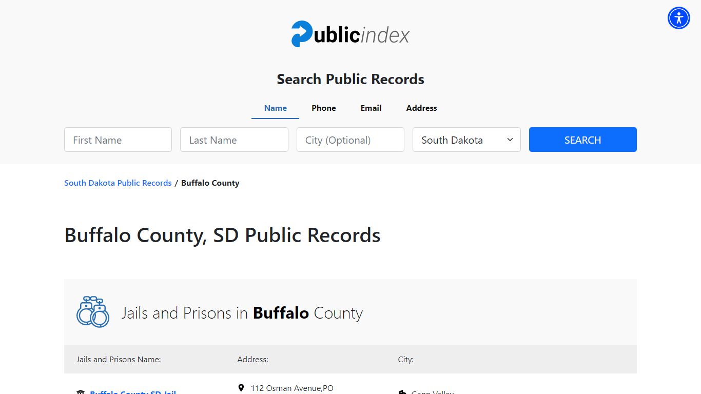 Buffalo County, SD Public Court, Arrest and Inmate Records - ThePublicIndex